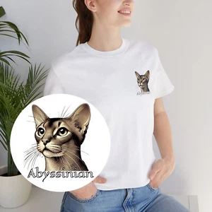 Abyssinian Cat Unisex Jersey Tee - Stylish Cat Lover's Shirt - Picture 1 of 14