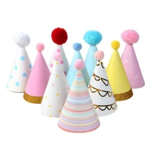 Zerodeko 10 Pcs Birthday Paper Cone Hat Party Hats for Kids Celebration Hat w... - Picture 1 of 9