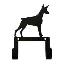 Wrought Iron Doberman - Leash and Collar Wall Hook 6" (Made in USA)