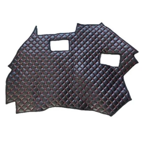 Black Eco-Leather Floor Mat compatible with Cat D5 bulldozer stitching D5 Do - Picture 1 of 3