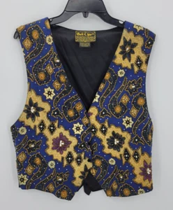 Bali Chic Vest Womens One Size Multi Color Sequined Artsy Batik Boho Gypsy - Picture 1 of 8