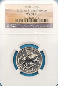 2020-D Tallgrass Prairie Preserve 25C NGC MS 68 PL - Kansas label - Picture 1 of 4