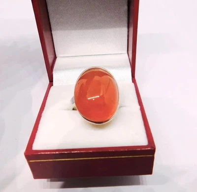 Beautiful Lab Grown Neon Fanta Orange Spessartite Garnet 22x16.5mm Gold plated - Image 1 of 4