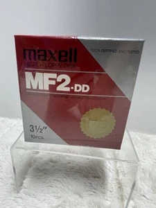 NOS Maxell MF2DD 3.5" Floppy Disks 10-Pack Double Sided 135 TPI - Afbeelding 1 van 6