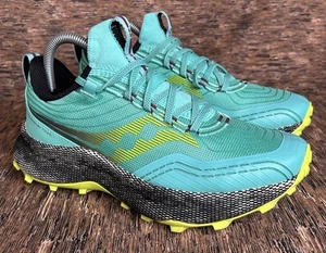 Saucony Endorphin Trail Running Shoes Sneakers Acid/Cool Mint Women’s 8 Athletic - Picture 1 of 15
