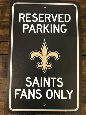Fanmats NFL New Orleans Saints Reserved Parking Sign Decor 12"x 18" Plastic - Image 1 of 2