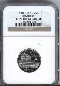 2001-S  - CLAD PROOF KENTUCKY 25c  NGC PF70 UCAM - Picture 1 of 2