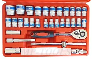 VALIGIA SET CHIAVI A BUSSOLA 32PZ CON CRICCHETTO REVERSIBILE 1/2 VANADIUM - Foto 1 di 2