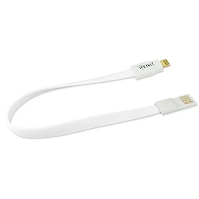 Cable USB de carga magnética Reiko 48 pulgadas 8 pines + sincronización - Paquete al por menor - Blanco Foto 1 de 2