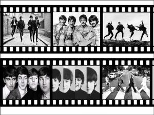 Hoja de helado comestible para rollo de película de los Beatles A4 tapa de pastel/borde de pastel - Imagen 1 de 1