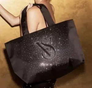 Victoria’s Secret Nylon Shine Tote Black Friday 2024 Crystal Rhinestone Bag RARE - Picture 1 of 3