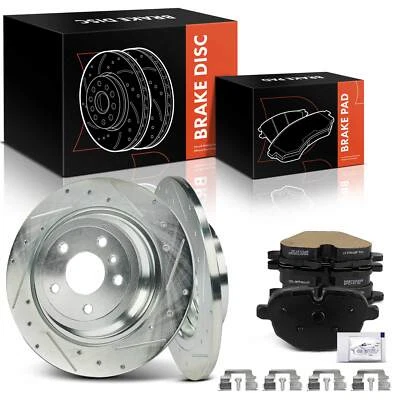 6Pcs Drilled Brake Rotor & Ceramic Brake Pad for BMW F10 528i 535i xDrive Rear - Image 1 of 4