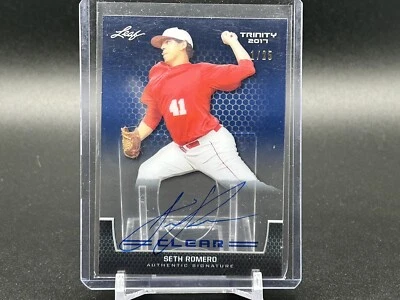 Seth Romero 2017 Leaf Trinity Clear Auto Blue /25  #CA-SR1  - Image 1 of 2