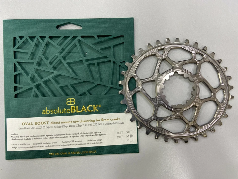 absoluteBlack Oval Narrow-wide Direct Mount Chainring 32t SRAM 3-bolt 3mm TI