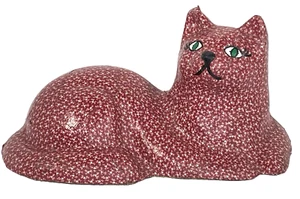 Vintage Katze Türstopper - lackierter Stoff Kreidegeschirr - Bauernhaus Retro Katze Deko - Bild 1 von 12