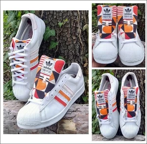 Vintage Adidas Superstar NOS 90s Customized Sneakers Painted Crafted Shoes US13 - Picture 1 of 12