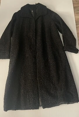 Abrigo de piel de cordero rizado persa negro vintage - personalizado Foto 1 de 4