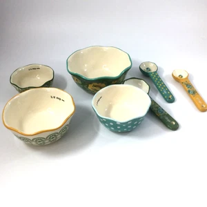 Pioneer Women Ceramic Stoneware China Measuring Bowls Cups and Spoons - Picture 1 of 5