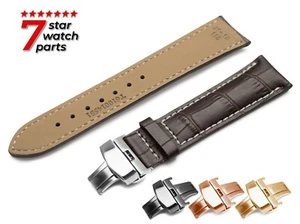 For LONGINES Watch Leather DARK BROWN Strap Band Buckle Clasp Heritage Classic - Picture 1 of 8