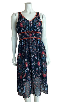 NEW Laia Floral Print Dress Size S Sleeveless Knee Length Vneck Velvet Small - Image 1 of 4