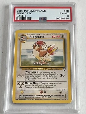 Base Set 2 PIDGEOTTO! PSA 6! EX-MT! 2000 Pokémon TCG #28/130 - Image 1 of 2