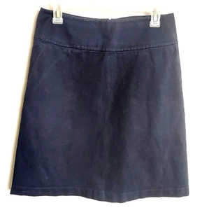 Banana Republic Skirt Stretch Size 6 Navy Blue Knee Length Lined Back Zipper - Picture 1 of 5
