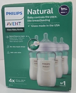 Philips Avent Biberon in Vetro 8 oz 240 ml Confezione da 4 1M+ - Foto 1 di 3