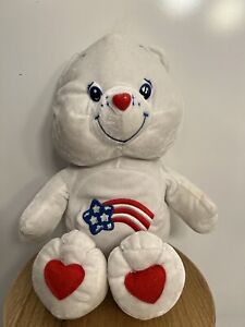Care bears white with american flag shooting star red white and blue