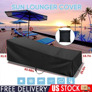 Patio Chaise Lounge Cover Outdoor Waterproof UV Resistant Furniture Chair Covers - Picture 1 of 15