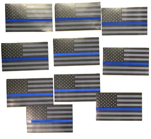 Thin-Blueline Flag Decal Bumper Stickers - Lot of 10 - Picture 1 of 4