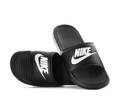 Nike Benassi JDI Slides Zapatillas Swoosh Negro Blanco Para hombres Talla 15 343880-090 Nuevas Foto 1 de 4
