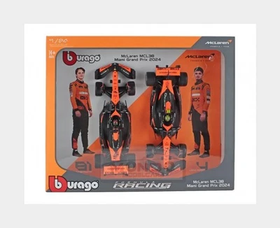 1:24 BURAGO Mclaren Set F1 2X Mcl38 #4 2024 Norris + #81 Piastri BU28051-PACK2 - Immagine 1 di 2