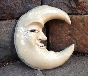 Man In The Moon Wall Hanging - Handmade Studio Pottery - Picture 1 of 4