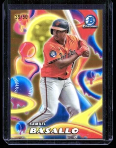 2025 Bowman Cromo Samuel Basallo Oro Rifrattore/50 Melt Mashers Orioles #MM-12 - Foto 1 di 2