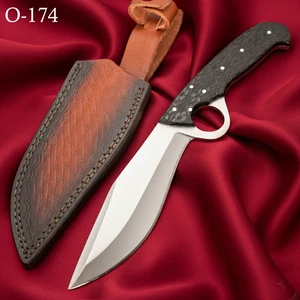 Pugnale caccia lama fissa personalizzato con foro per dita - regalo sposi - O174 - Foto 1 di 10