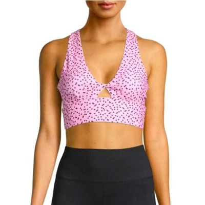 Sujetador deportivo [Betsey Johnson Performance] rosa anudado a lunares Foto 1 de 4