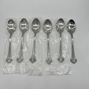 NEW NOS 6 Towle Stainless Colonial Plume Teaspoons 6 1/4" Germany Flatware - Picture 1 of 6