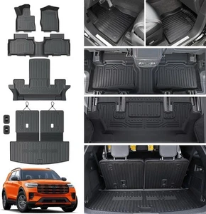 Floor Mats And Trunk Mat for 2020-2025 Ford Explorer 6 Passenger Captain Seat - Foto 1 di 7