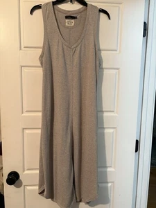 Prana Grey Stripe Hemp Blend Midi Dress Size Large - Picture 1 of 5