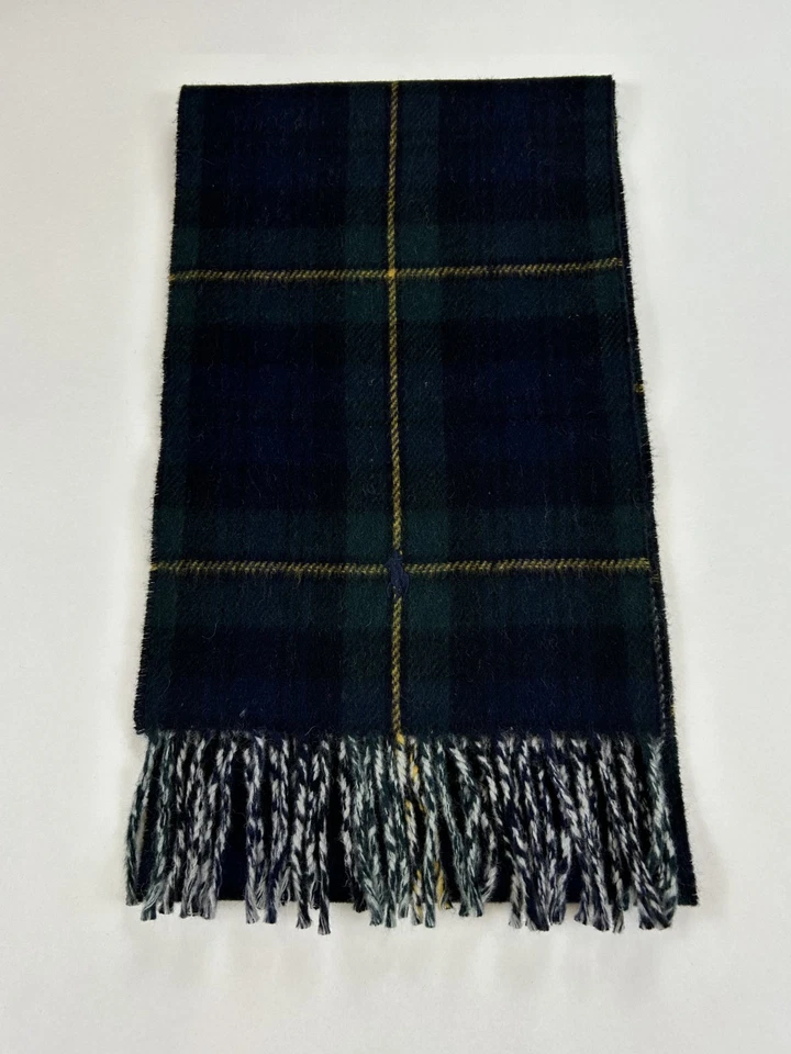 *MINOR DEFECT* Polo Ralph Lauren Wool Blend Tartan Plaid Scarf - Navy/Green/Yel - Image 1 of 4