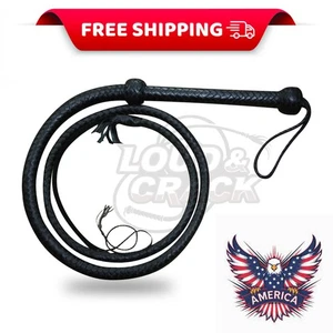 Bullwhip Handcrafted 4 Feet 12 Plait Genuine Real Leather Heavy Duty Bull Whip - Picture 1 of 3