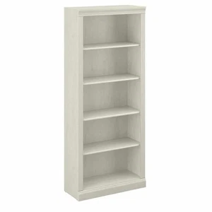 Saratoga Tall 5 Shelf Bookcase in Linen White Oak - Engineered Wood - Picture 1 of 6