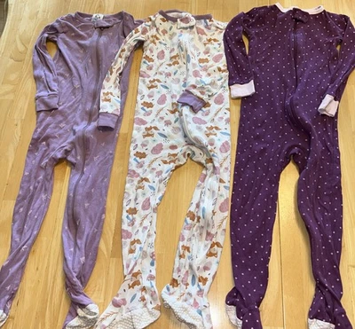 Lote de 3 Pijamas Niñas 3T Pies Cremallera 100% Algodón Carters Foto 1 de 4