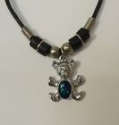 Abalone Teddy Bear Necklace Lobster Claw Clasp 18 in