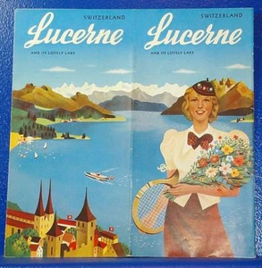 Guía suiza de finales de 1930 de Lucerna con mapas - Imagen 1 de 1
