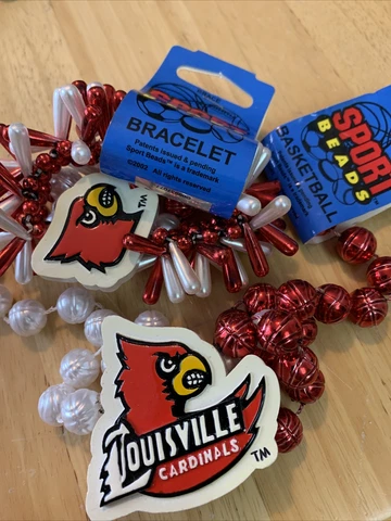 Louisville Cardinals Team Spirit Color Basketball Sports Beads Necklace Bracelet Cover