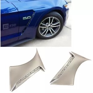 For 15-20 Ford Mustang GT350 Style Front Side Fender Hood Vent Painted Silver UX - Foto 1 di 4