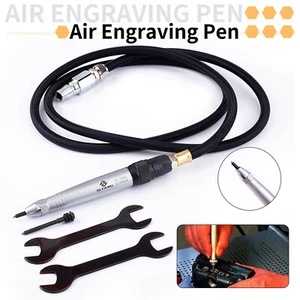 Pneumatic Air Scribe Engraving Pen Pencil Style Lettering Tool Kit with 1/4"Hose - Picture 1 of 8