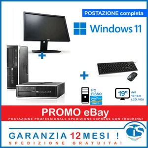 POSTAZIONE WINDOWS 11 PRO i3 PC COMPUTER DESKTOP COMPLETA MONITOR RICONDIZIONATO - Foto 1 di 4