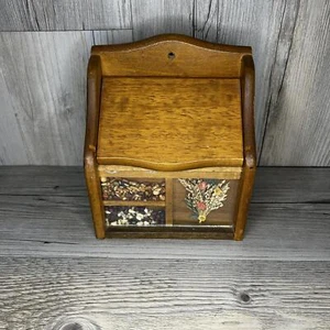 Vintage Wooden Spice Box with Decorative Front - Picture 1 of 8